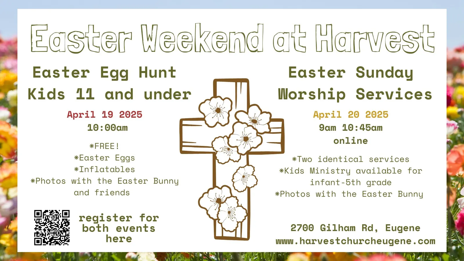 Easter Banner Harvest Community Church in Eugene, OR